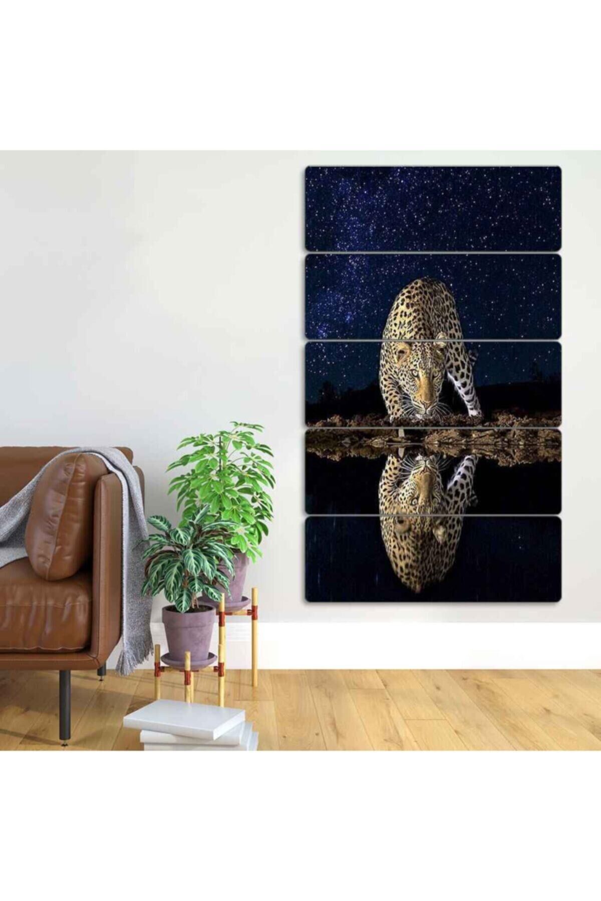 Kaplan Yansıması 5 Parçalı Tablo