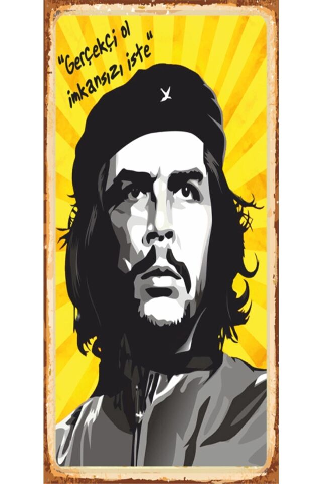 Ernesto Che Guevara Mini Retro Ahşap Poster