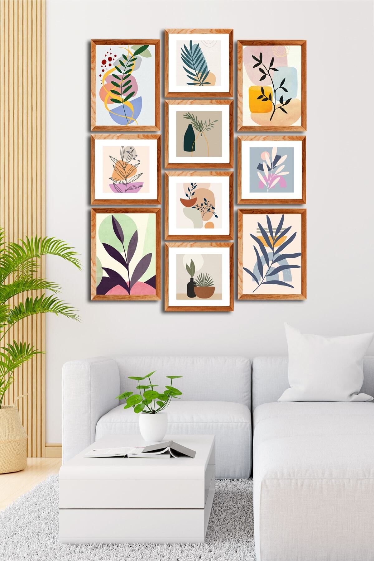 10 Parçalı Çerçeve Görünümlü Mdf Tablo Seti Flm204