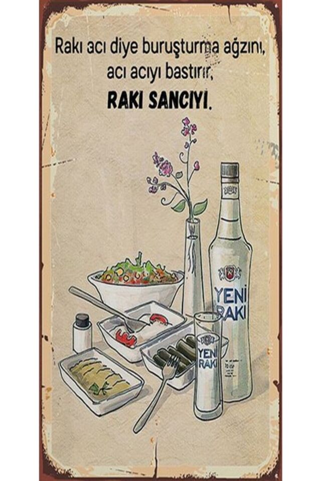 Rakı Ve Bira Temalı 6'lı Ahşap Duvar Poster Seti - Hbb Özel Seri