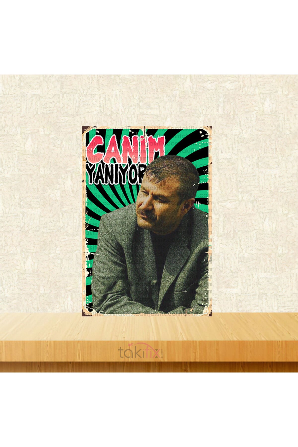 Azer Bülbül Canım Yanıyor 20x30 Cm Retro Ahşap Tablo