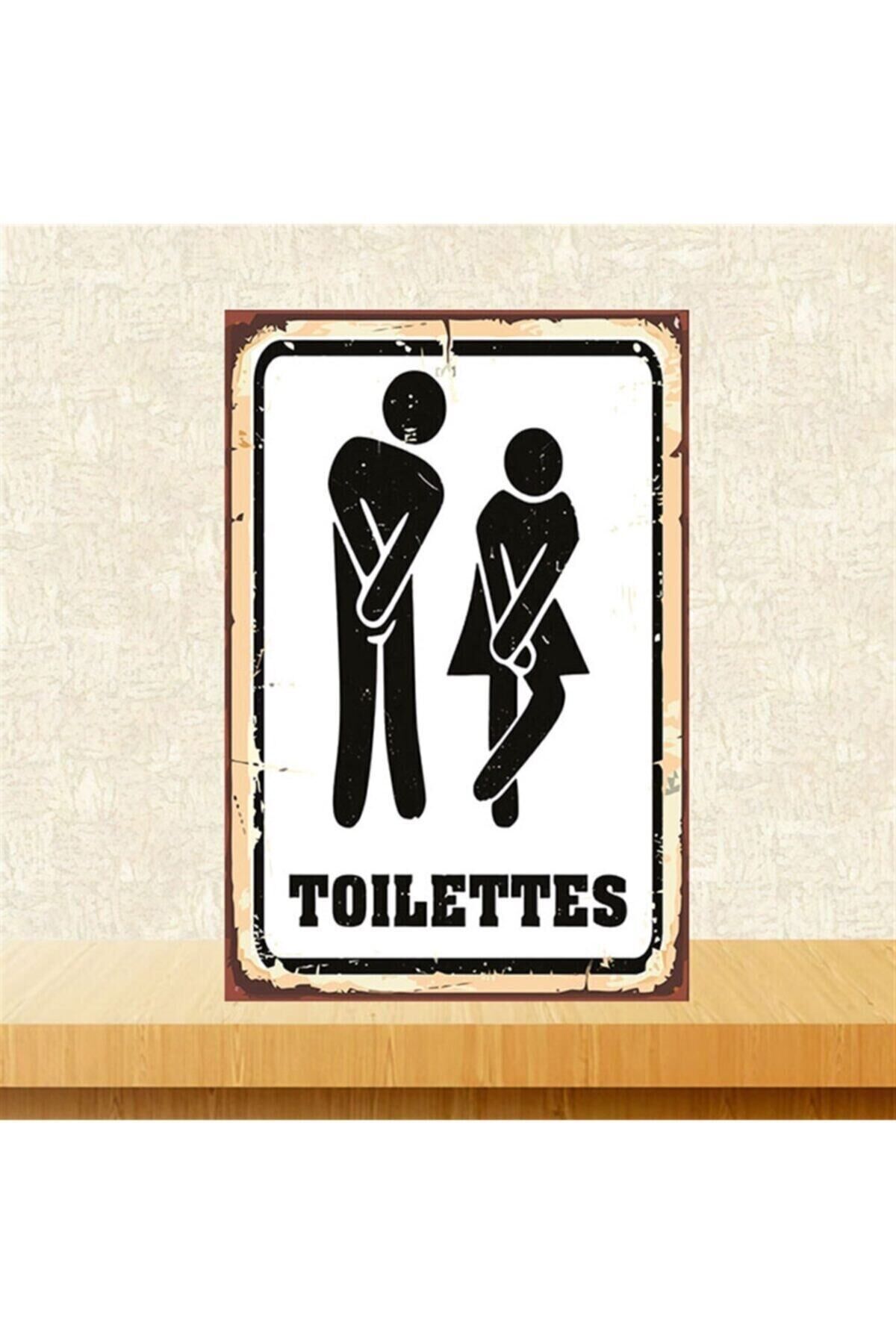 Toılettes 20x30 cm Retro Ahşap Poster