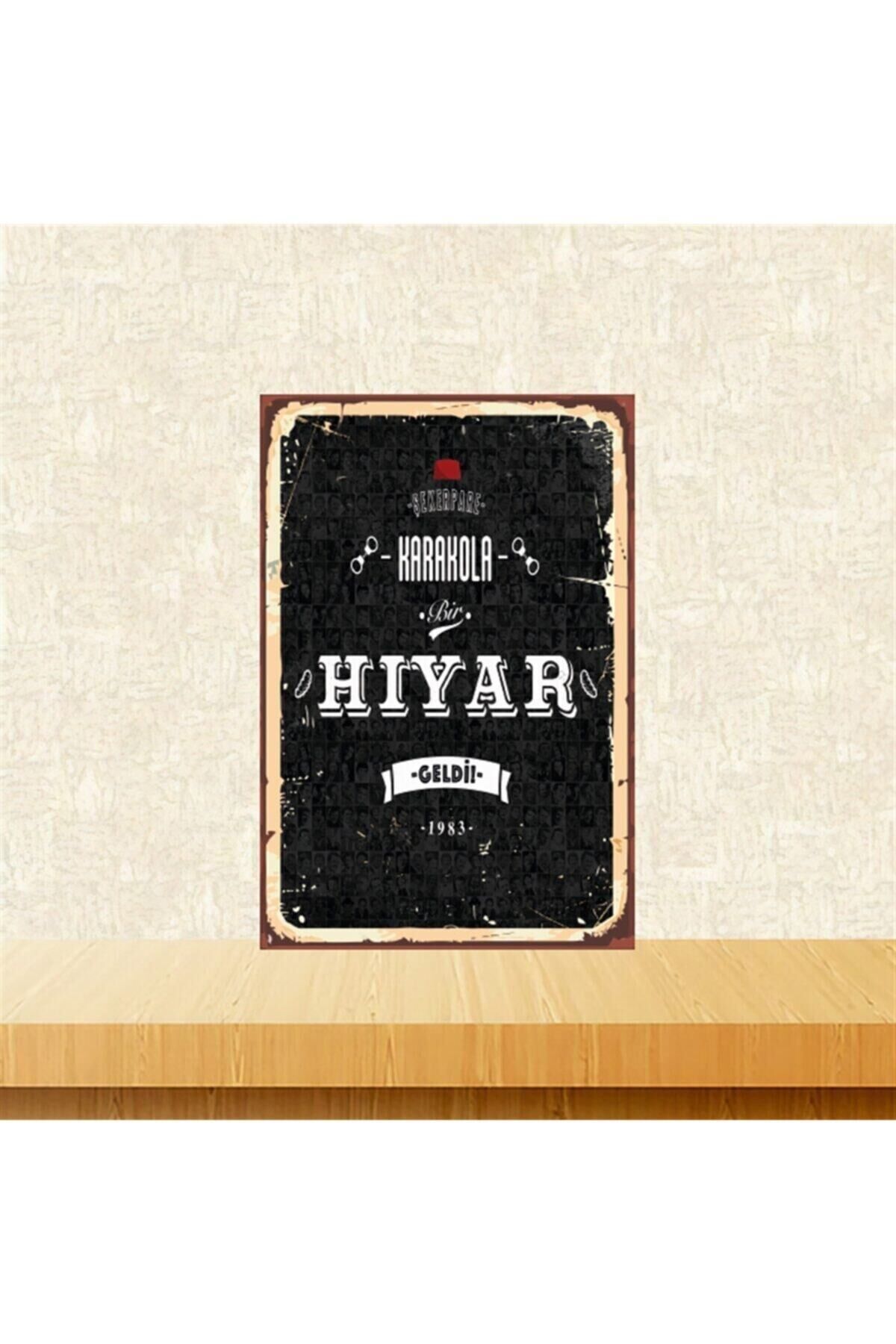 Hıyar Geldi 20-30 Cm Retro Ahşap Tablo Tkfx4829
