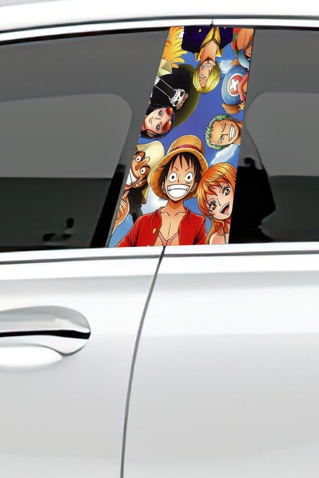 Araç Kapı Direk Kaplama Folyosu Desenli (Sağ Sol Takım) (2 Adet) - 22x50 Cm