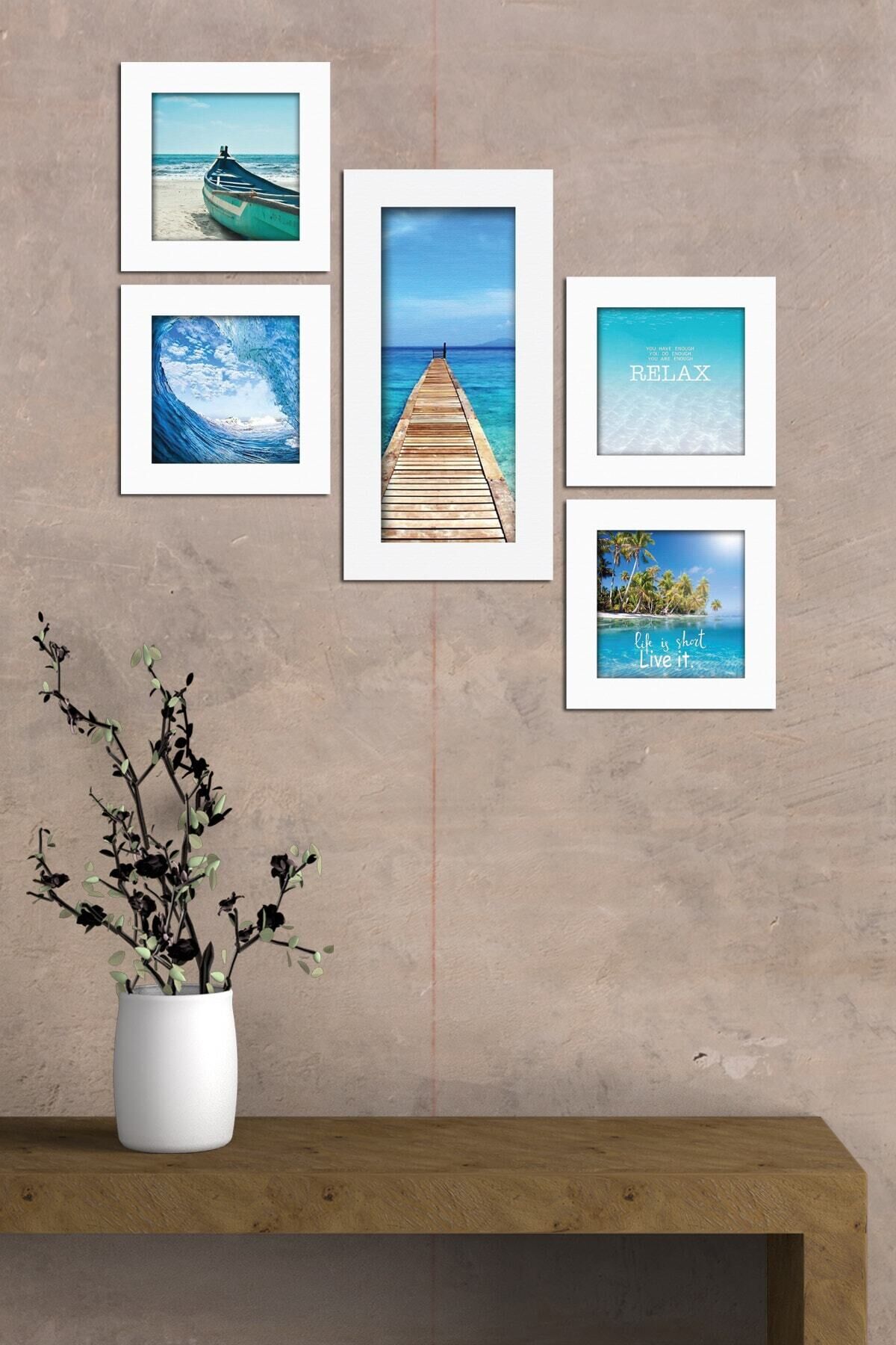 Collage Style 5 Parçalı Mdf Tablo Atf243