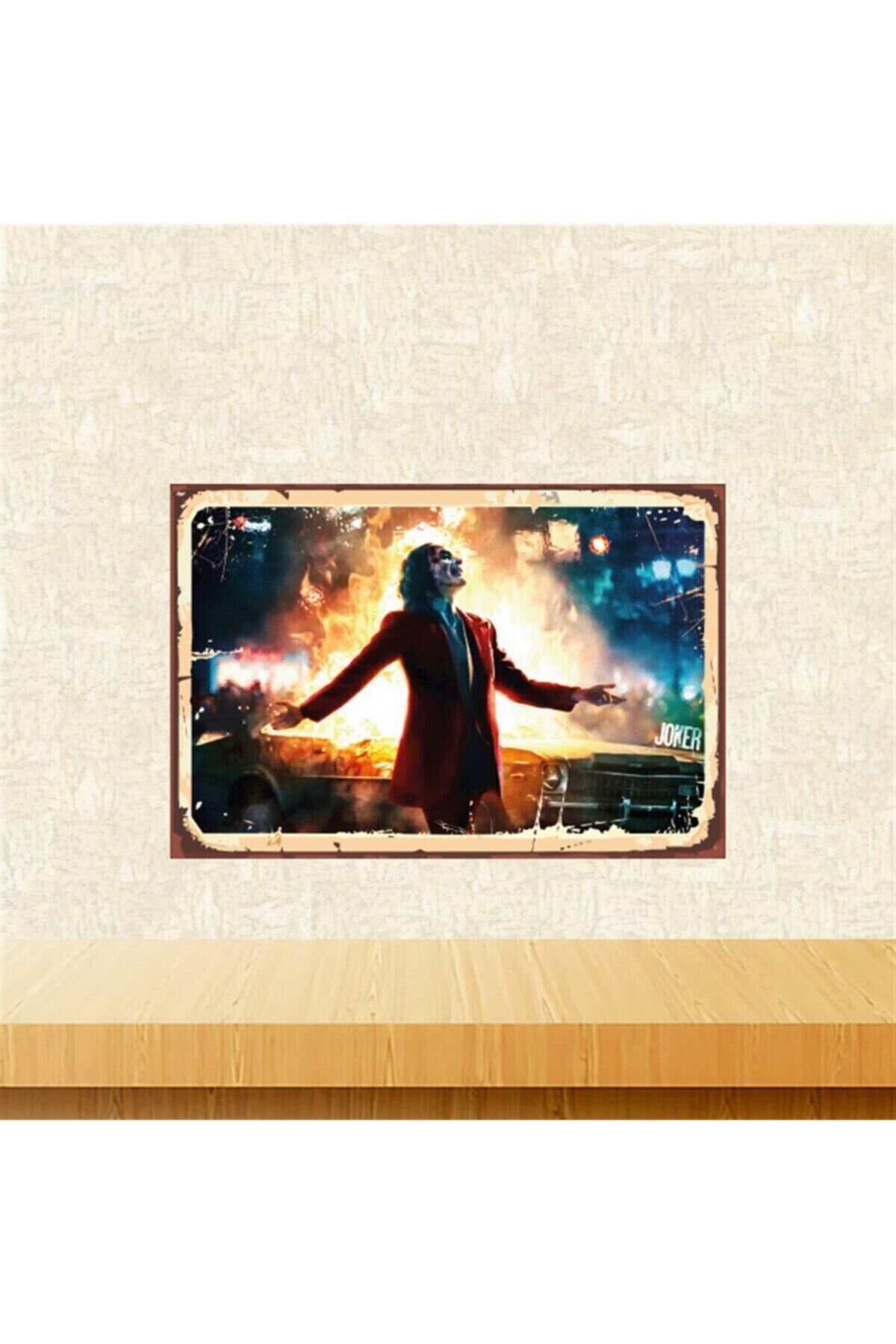 Joker Tasarımlı 20-30 Cm Retro Ahşap Tablo Tkfx5634