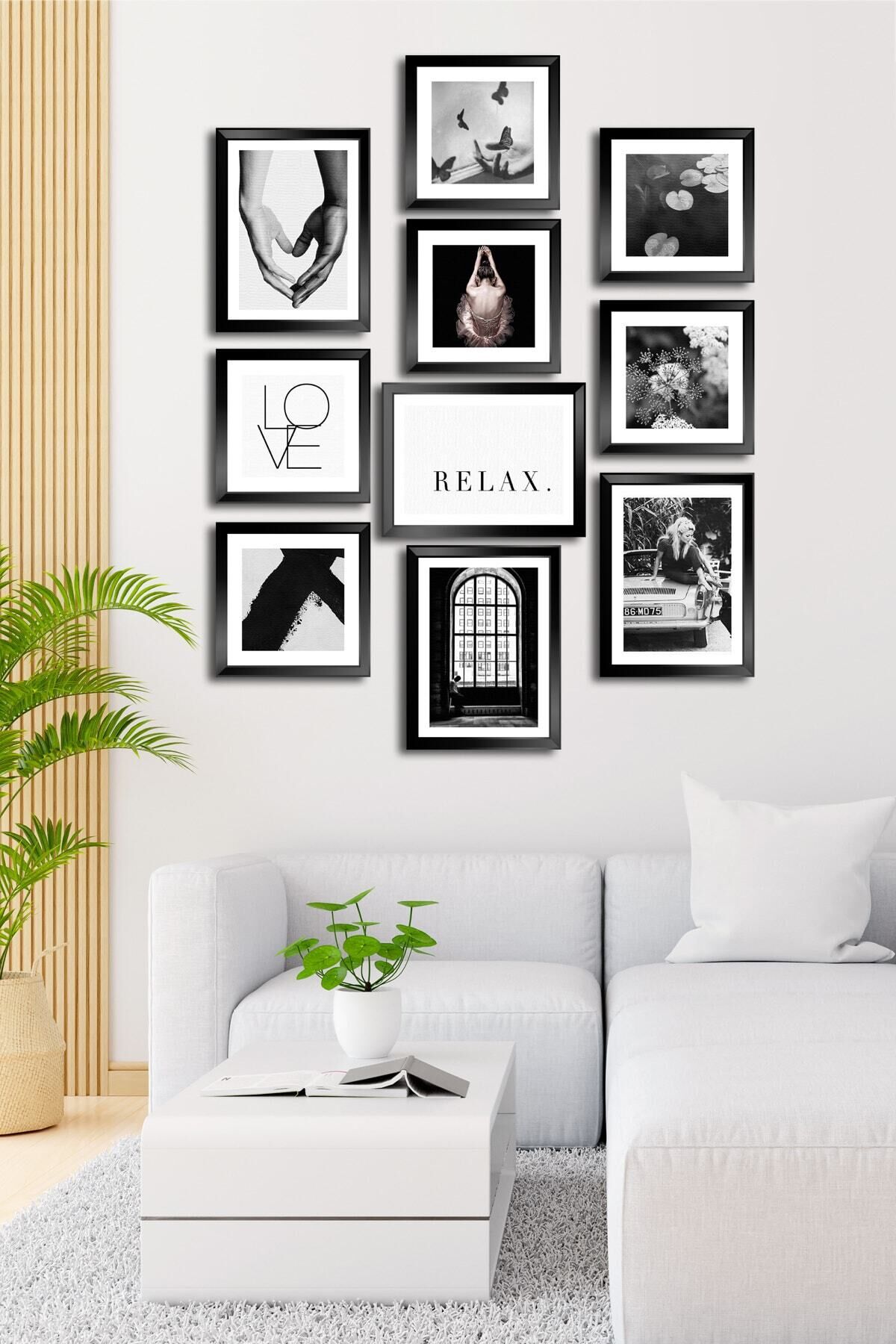 10 Parçalı Çerçeve Görünümlü Mdf Tablo Seti Flm115