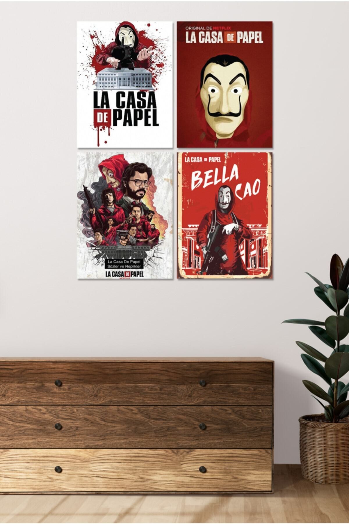 4 Parçalı Çerçeve Görünümlü Mdf Tablo Seti Dnu012