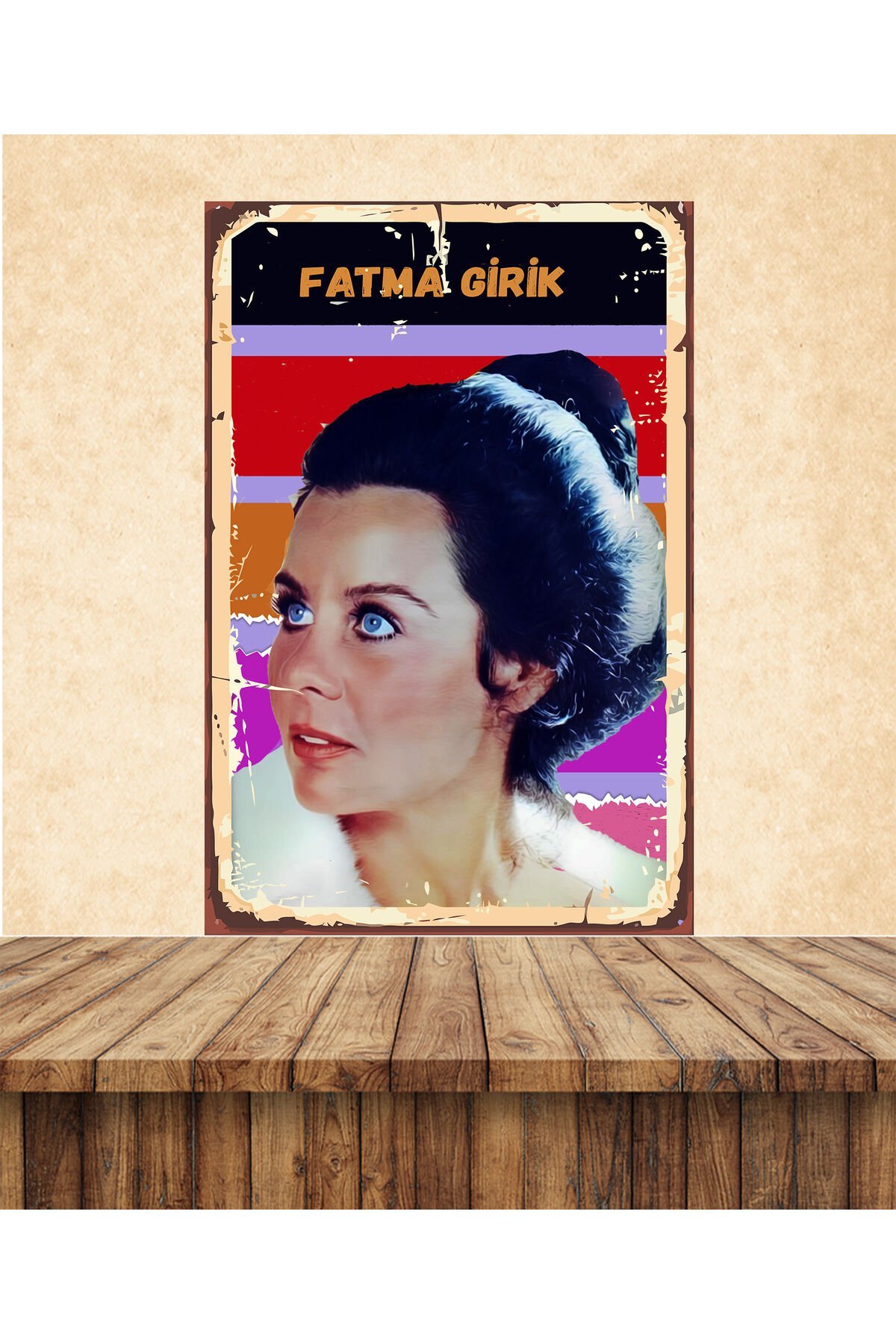 Fatma Girik Temalı 20 x 30 CM MDF Duvar Tablosu 01 UVI BASKI