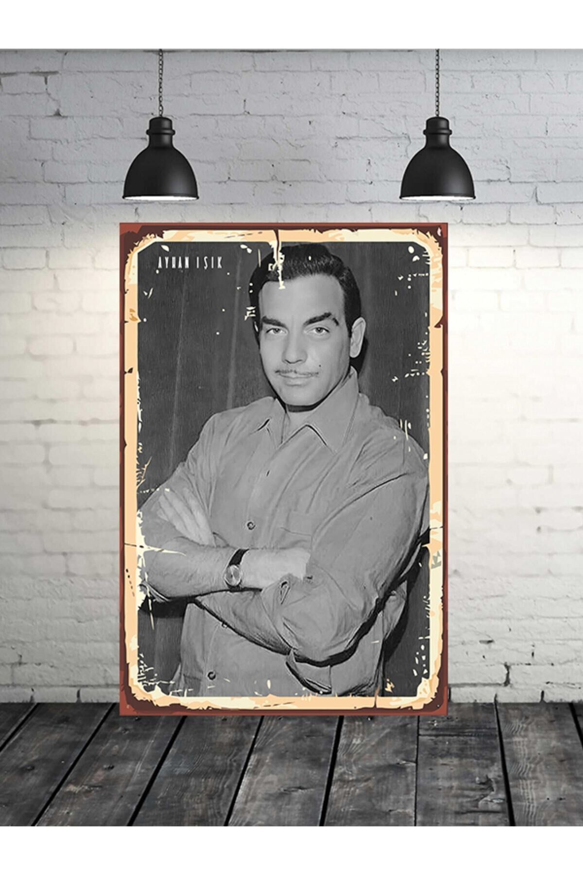 Ayhan Işık Siyah Beyaz 20x30 Cm Retro Ahşap Tablo