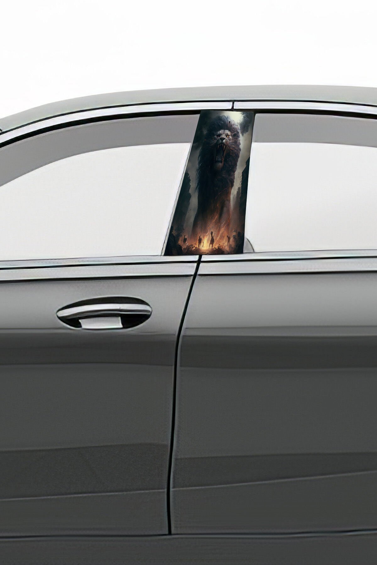 Araç Kapı Direk Kaplama Folyosu Desenli (Sağ Sol Takım) (2 Adet) - 22x50 Cm