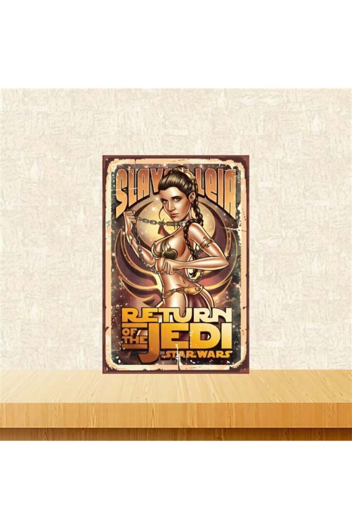 Star Wars Slave Leia 20-30 cm Retro Ahşap Poster