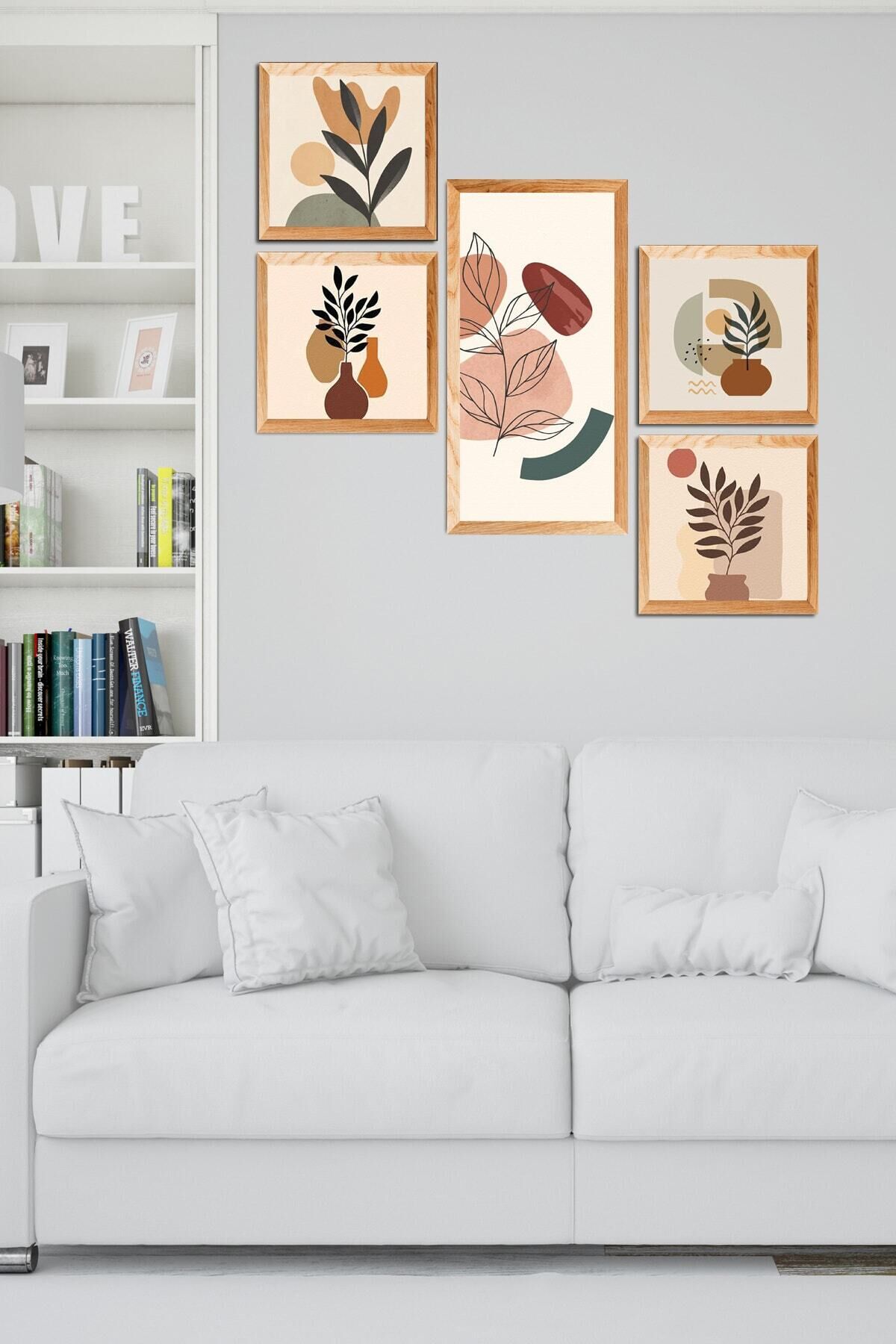 5 Parçalı Çerçeve Görünümlü Mdf Tablo Seti Atf302