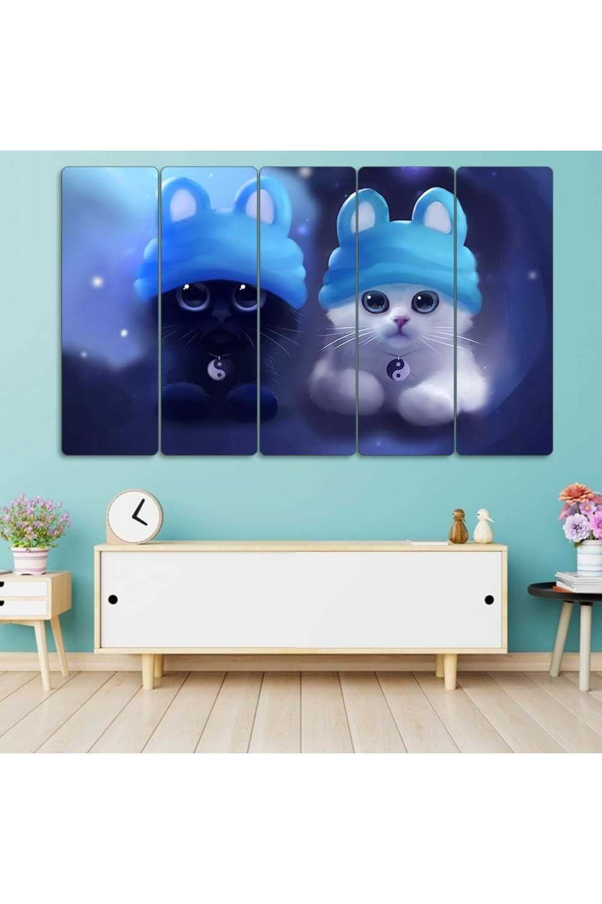 Yavru Kediler, Ying Yang - 5 Parçalı Tablo