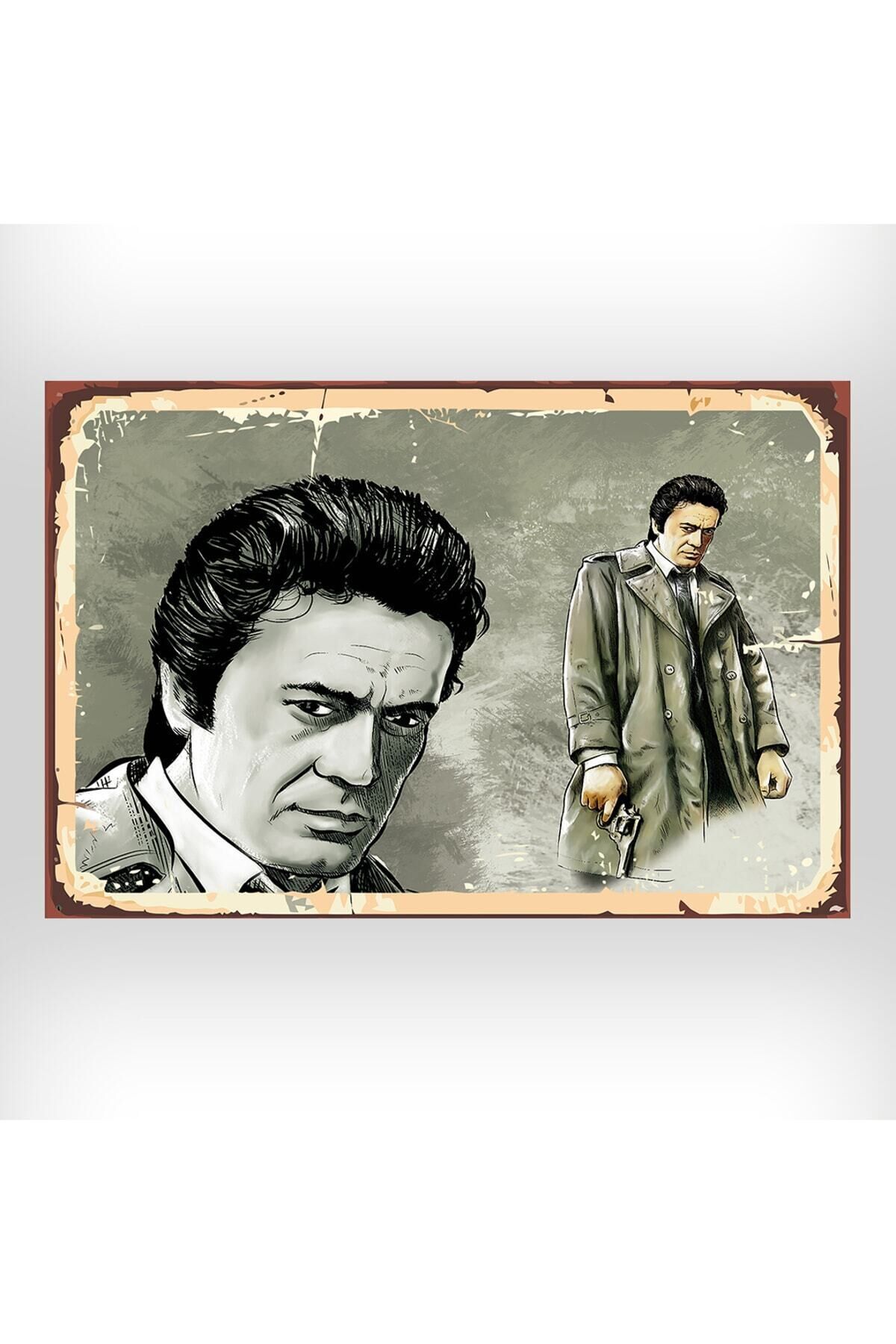 Cüneyt Arkın Tasarımlı 20x30 Cm Retro Ahşap Tablo