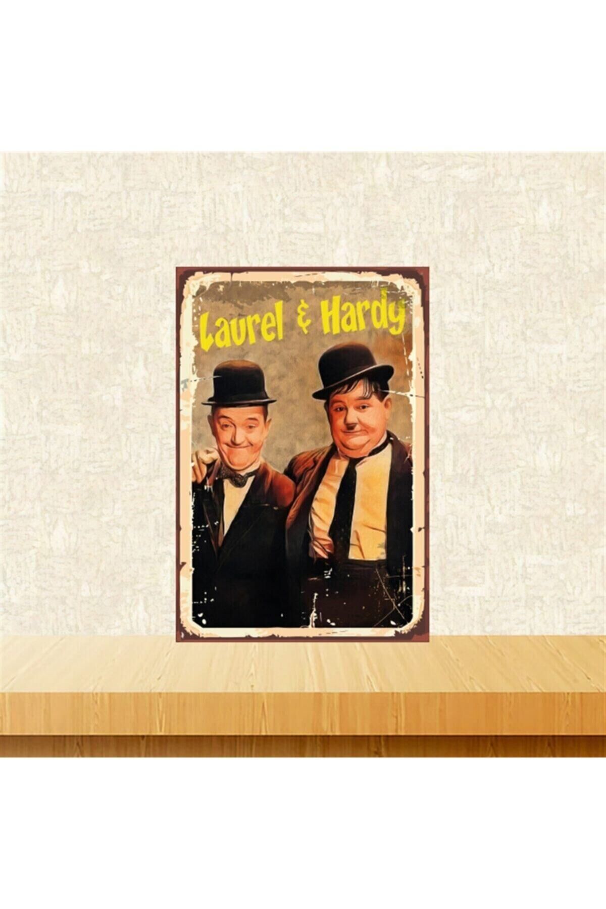 Laurel&hardy Tasarımlı 20-30 Cm Retro Ahşap Tablo Tkfx5164