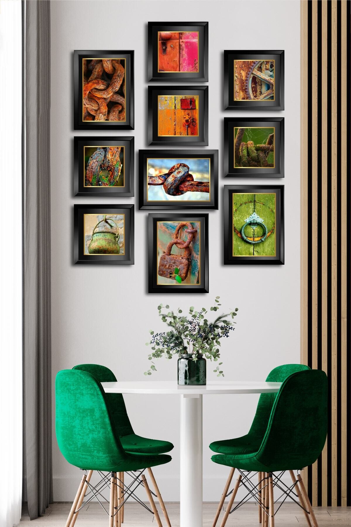 10 Parçalı Çerçeve Görünümlü Mdf Tablo Seti Flm145