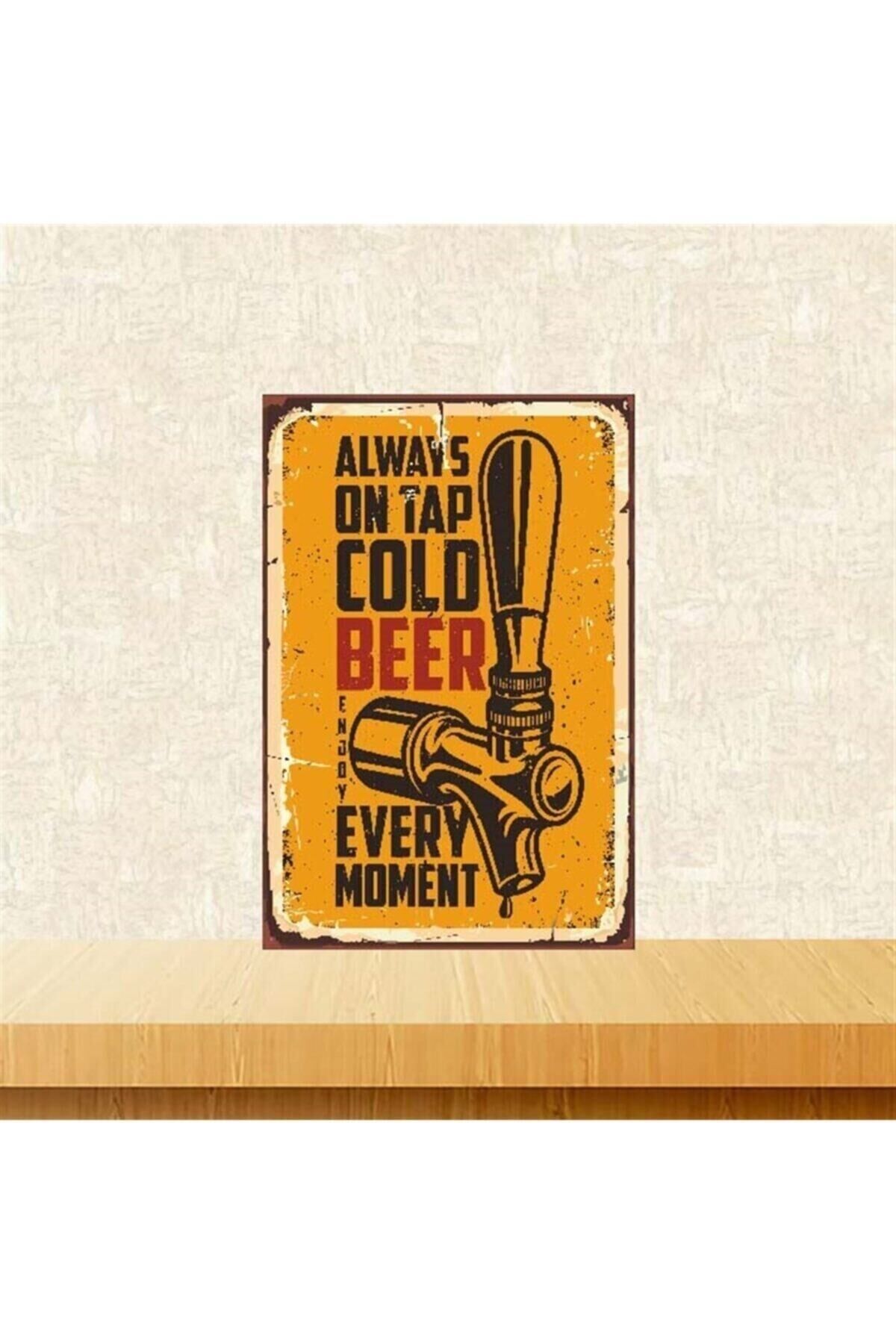 Cold Beer 20-30 Cm Retro Ahşap Poster Tkfx4029