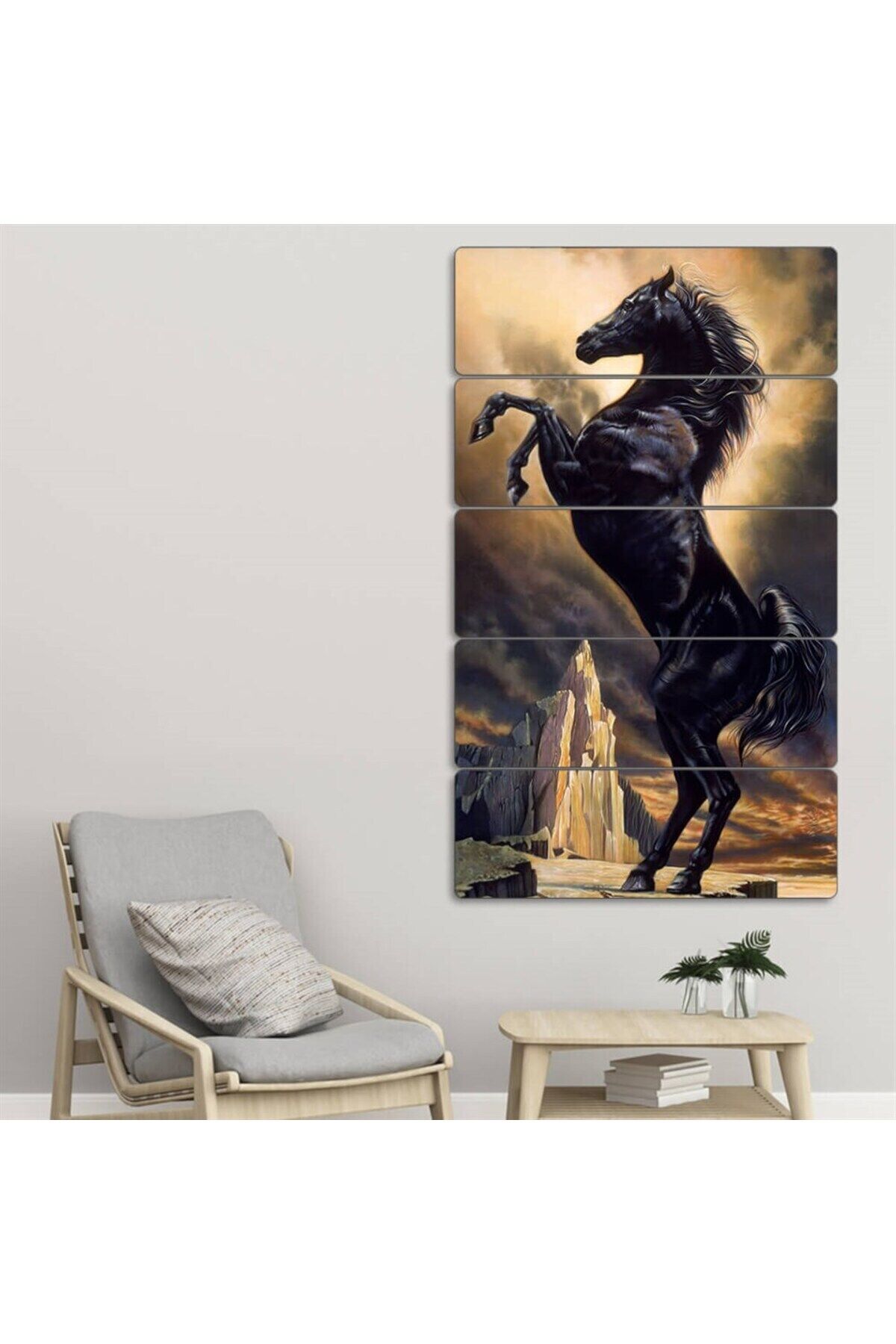 Şaha Kalkmış At - 5 Parçalı Tablo