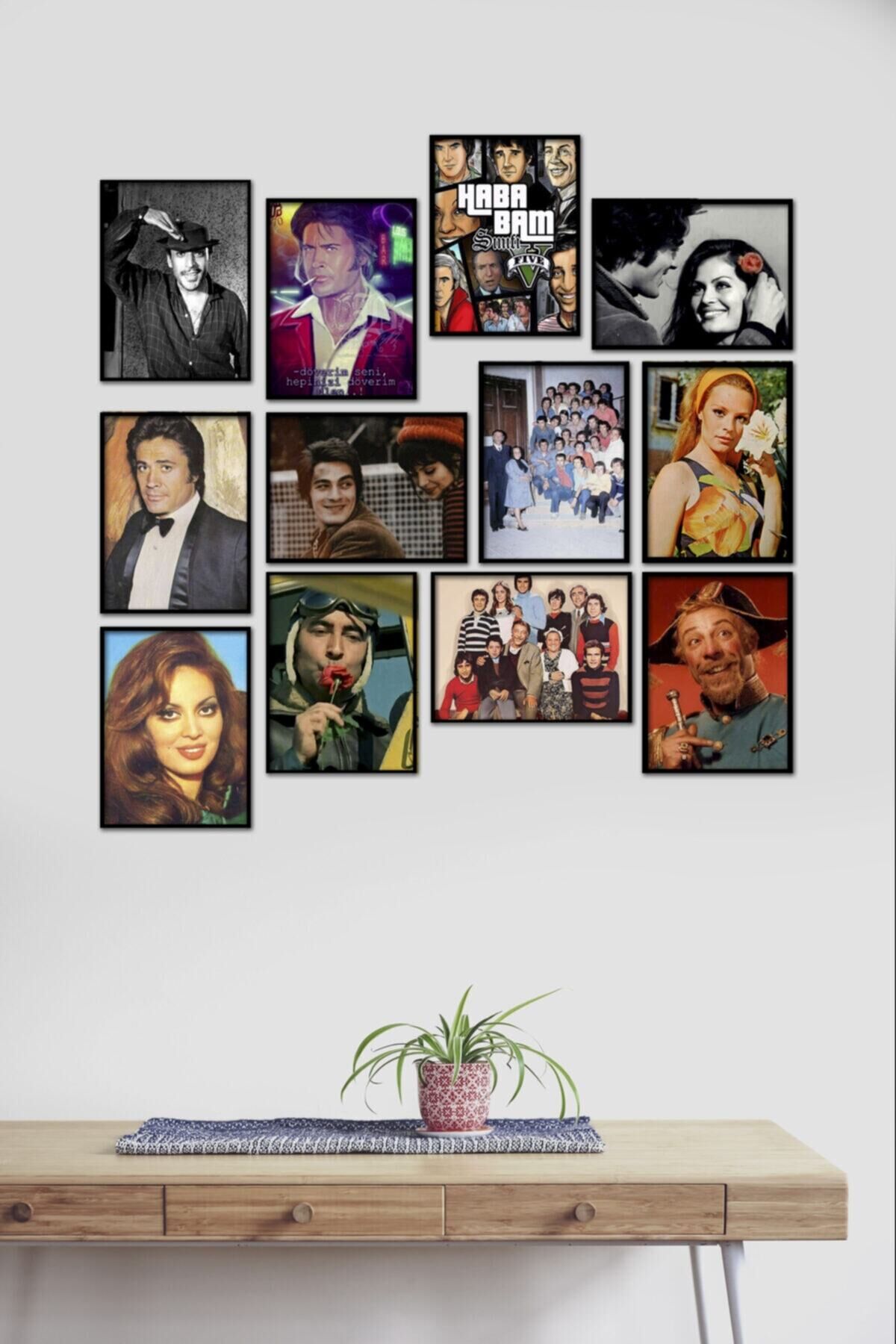 Yeşilçam Vintage 12 Parça Mdf Tablo