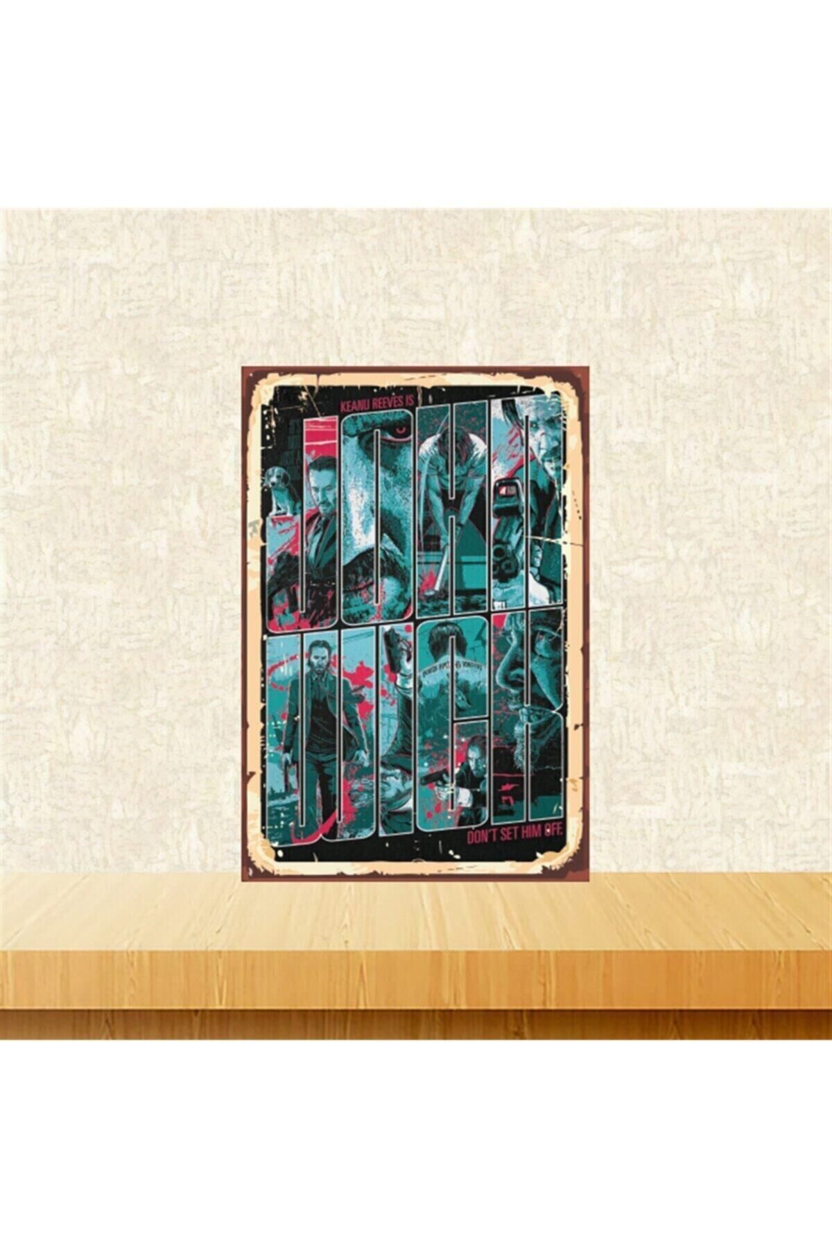 John Wick Don't Set Hım Off 20-30 Cm Retro Ahşap Tablo Tkfx5008