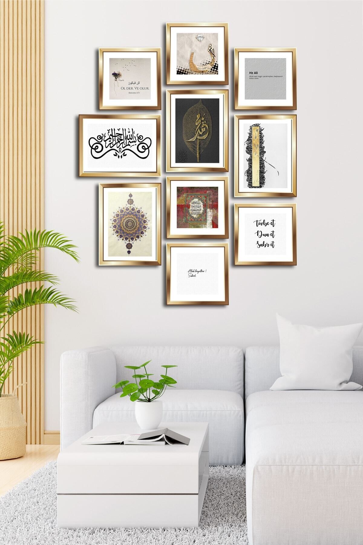 10 Parçalı Çerçeve Görünümlü Mdf Tablo Seti Flm080