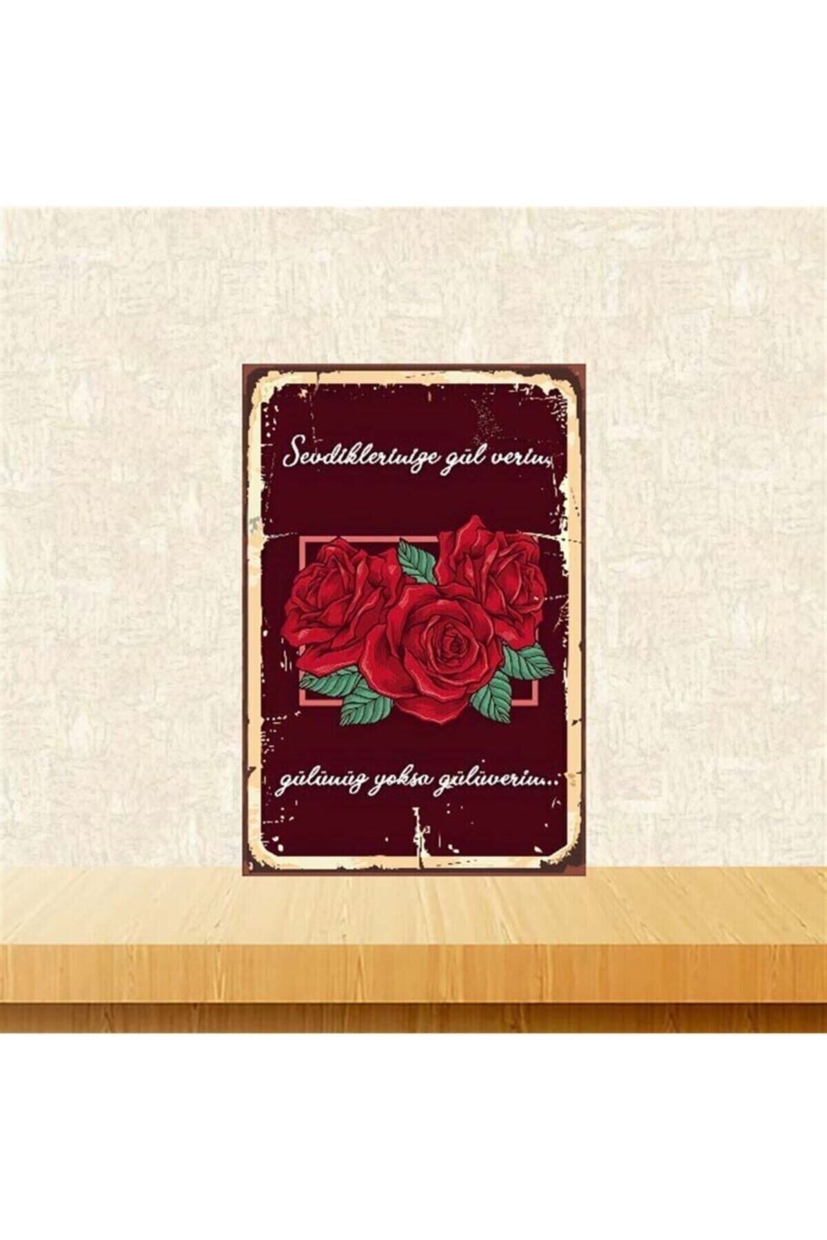 Gülünüz Yoksa Gülüverin 20x30 Cm Retro Ahşap Poster