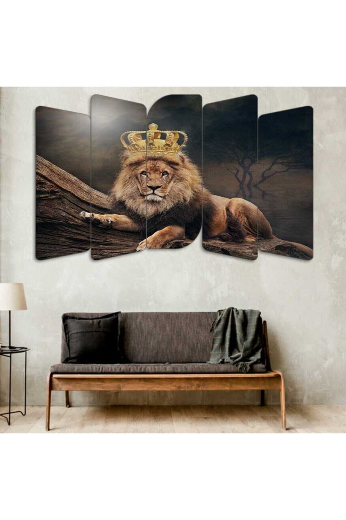 Kral Aslan - 5 Parçalı Tablo