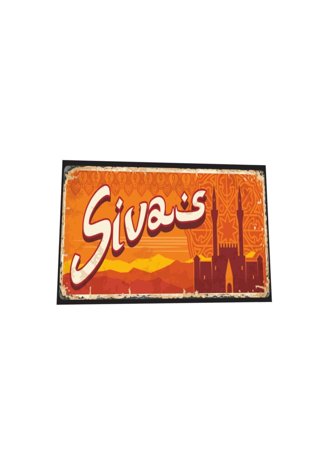 Sivas Şehir Posterleri Retro Ahşap Poster