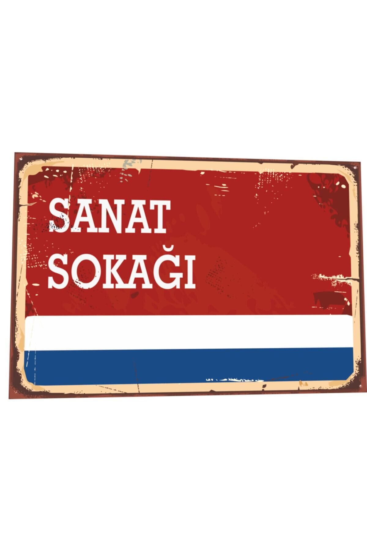 Sanat Sokağı Tabela Tarz Retro Ahşap Poster 808