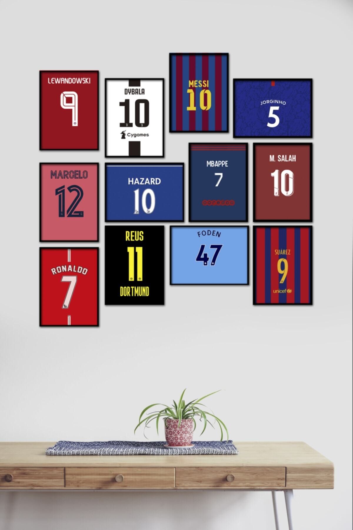 Ünlü Futbolcular Futbol 12 Parça Mdf Tablo