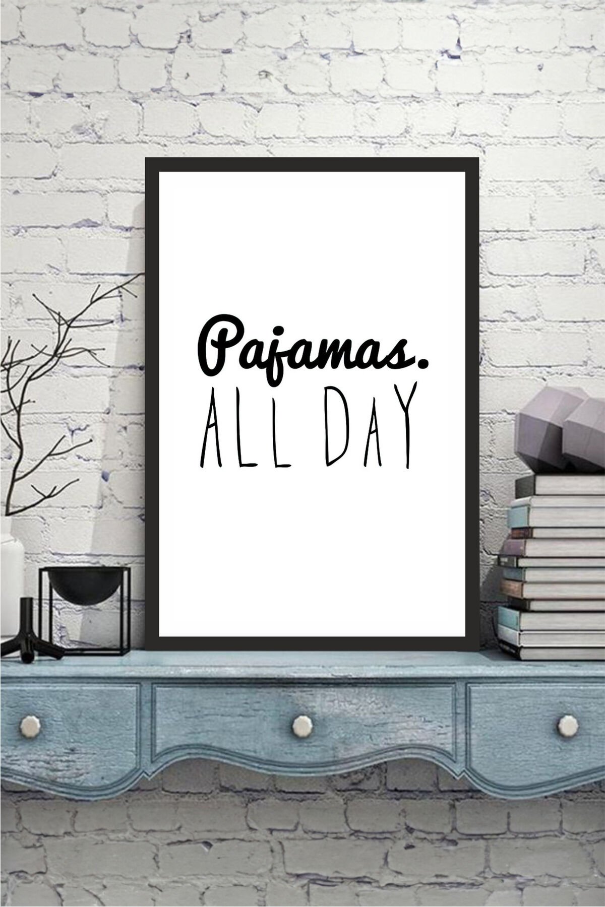 motto yazılı çerçeve görünümlü mdf tablo