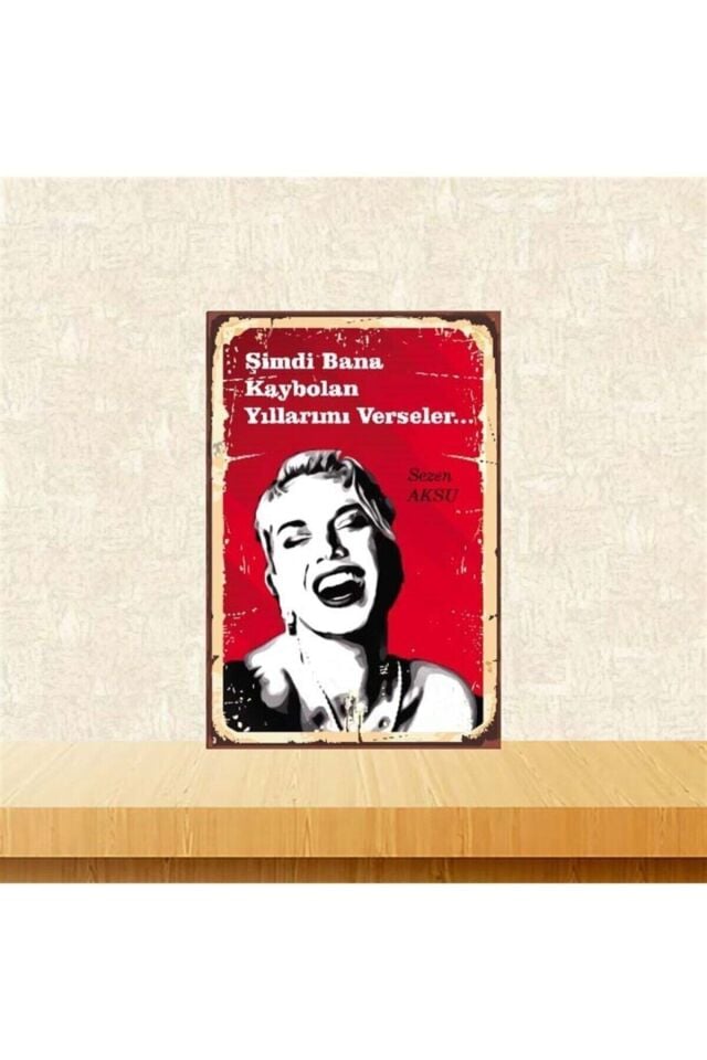 Kaybolan Yıllarımı Verseler Sezen Aksu 20-30 Cm Retro Ahşap Poster