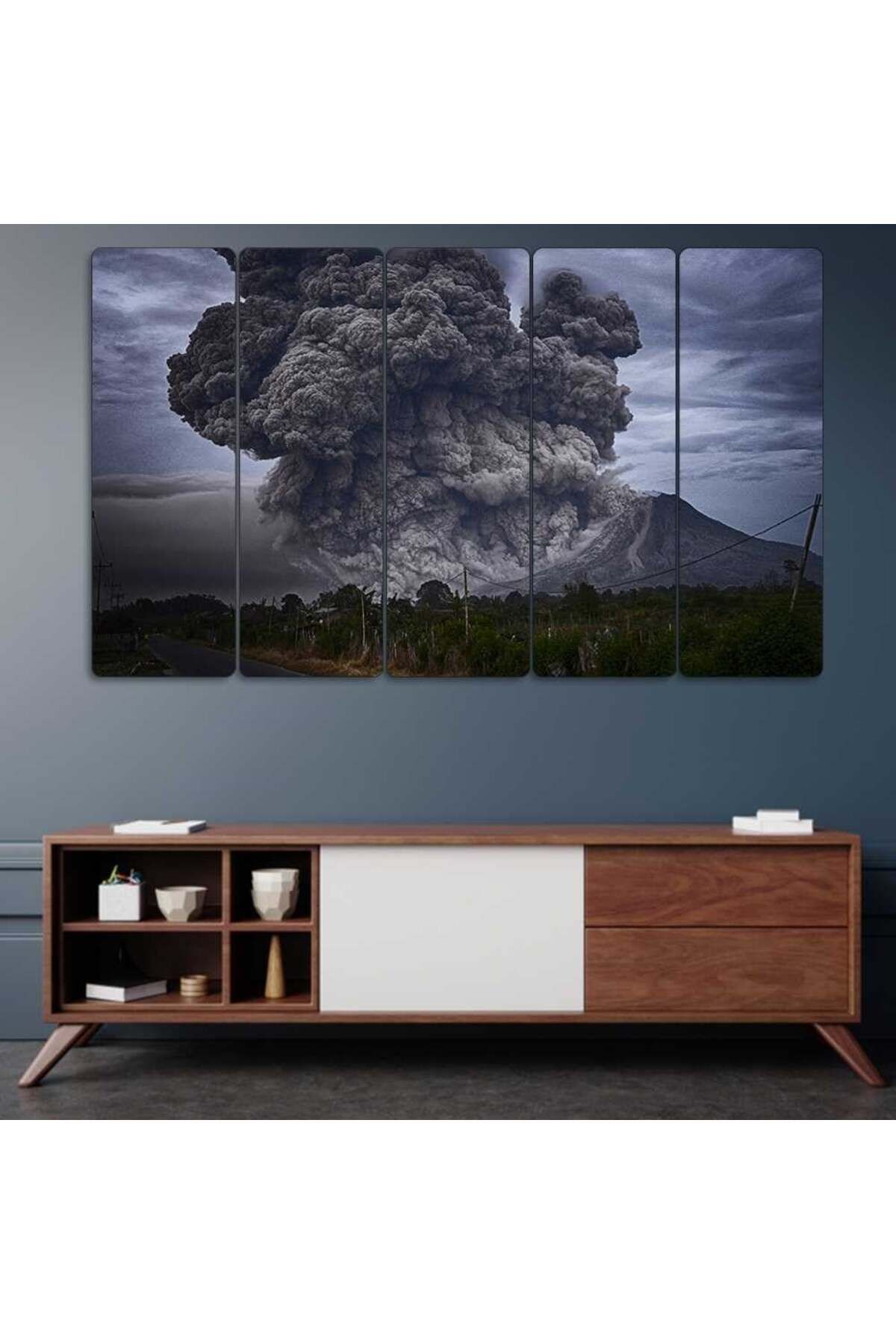 Yanardağ Patlaması - 5 Parçalı Tablo