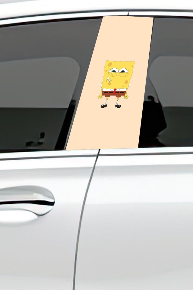 Araç Kapı Direk Kaplama Folyosu Desenli (Sağ Sol Takım) (2 Adet) - 22x50 Cm