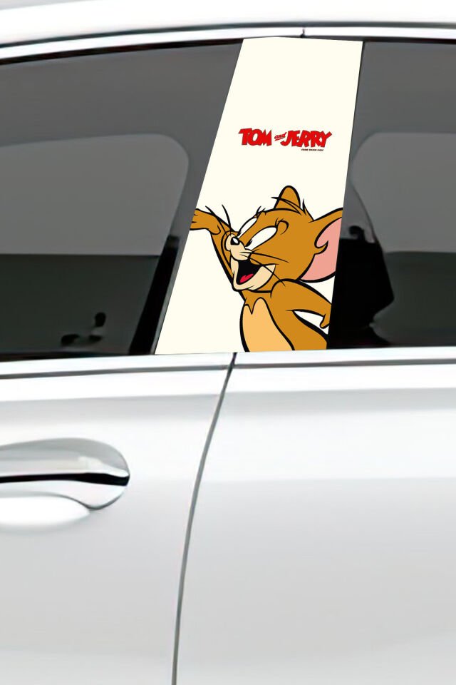 Araç Kapı Direk Kaplama Folyosu Desenli (Sağ Sol Takım) (2 Adet) - 22x50 Cm