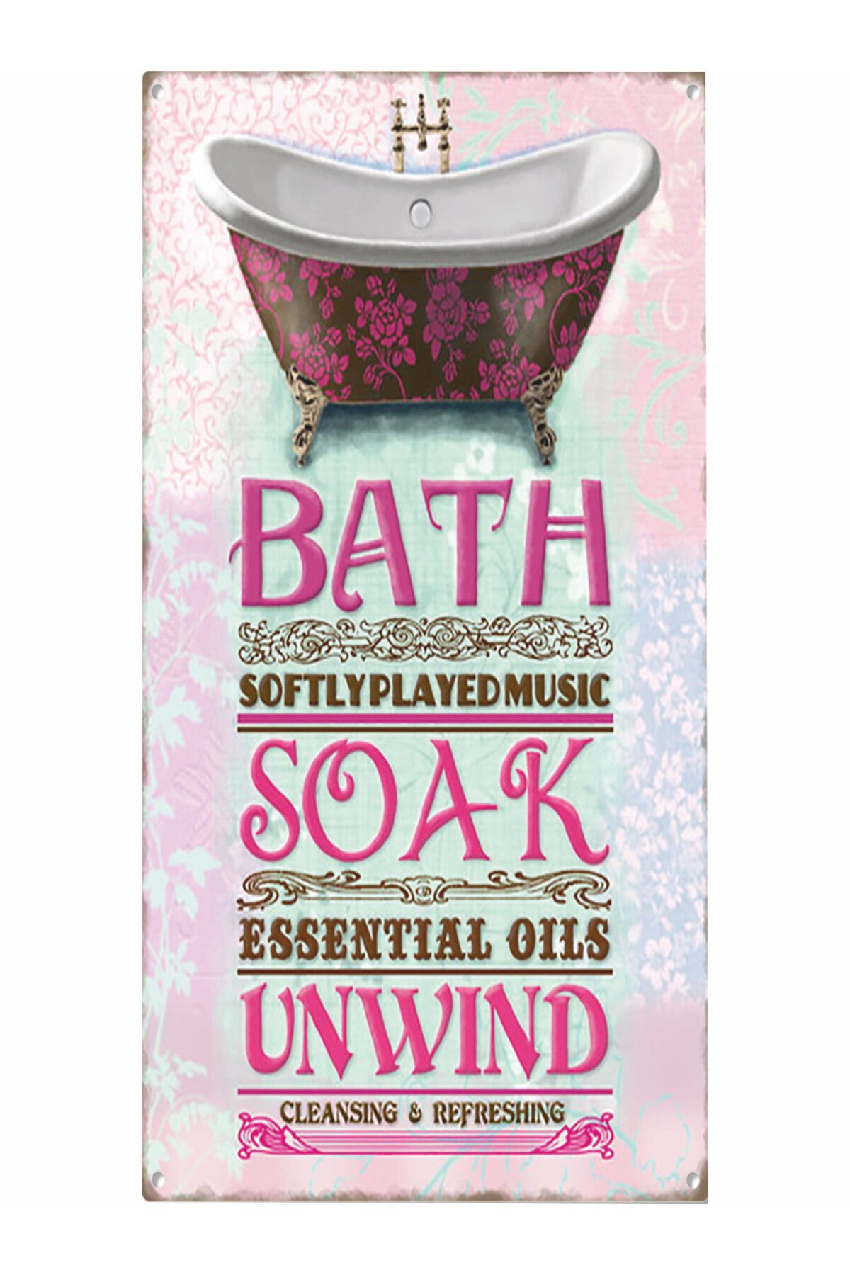 banyo lavabo kapı uyarı işaret mini retro ahşap poster