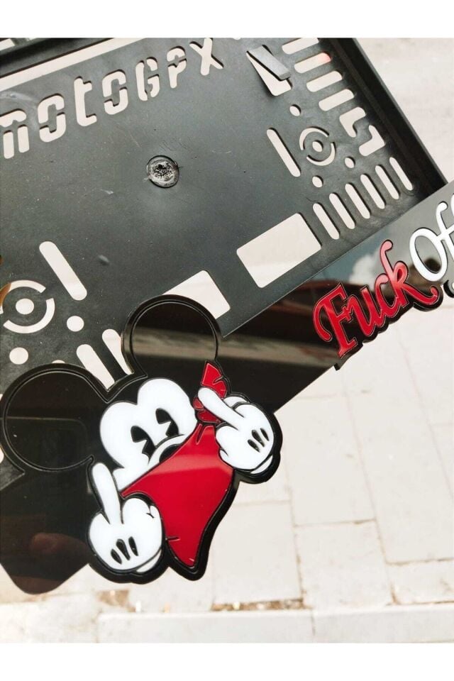 Motor Plakalık Mickey Mouse Model Takmatik Lazer Kesim Pleksi ( 1 Adet )