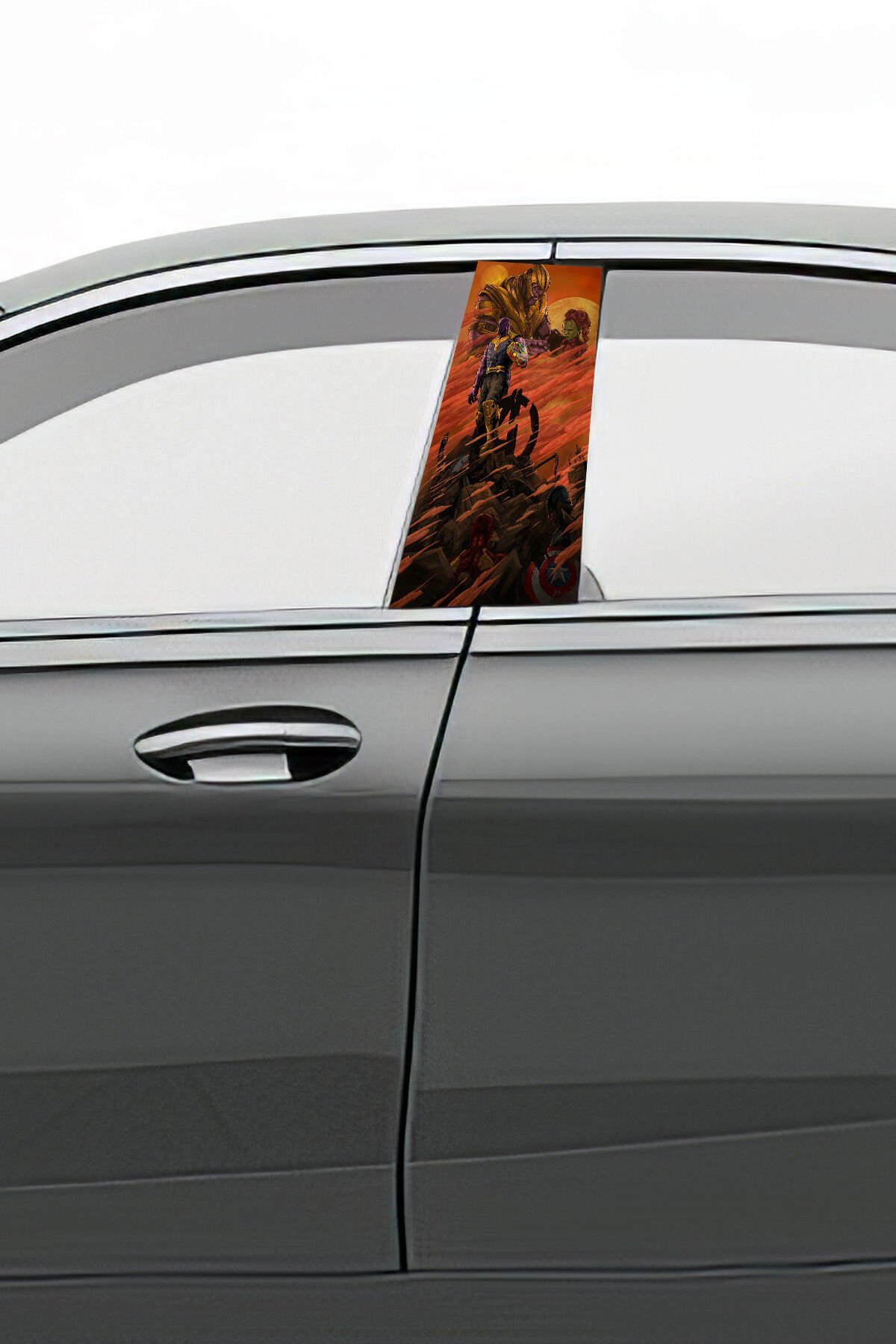 Araç Kapı Direk Kaplama Folyosu Desenli Sağ Sol Takım 2 Adet  22x50 Cm