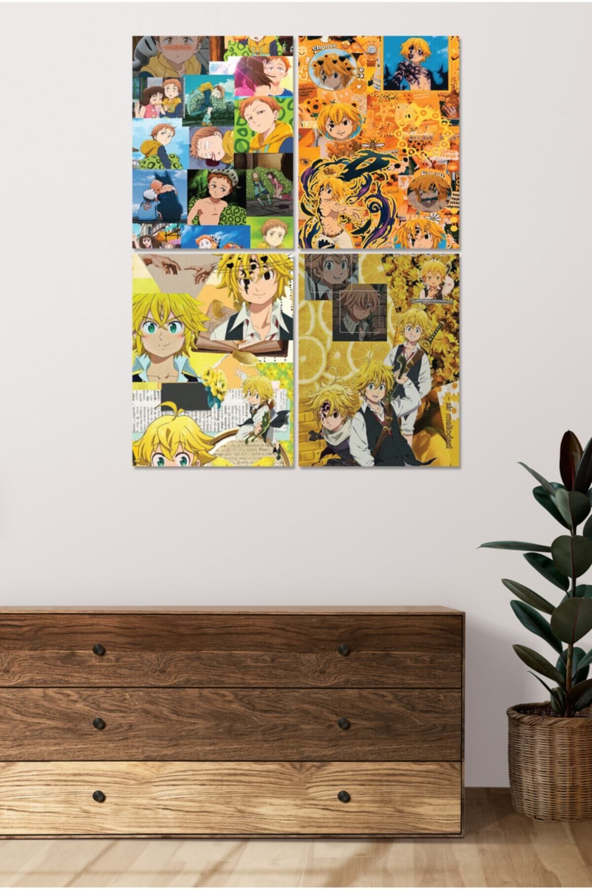 4 Parçalı Çerçeve Görünümlü Mdf Tablo Seti Dnu072