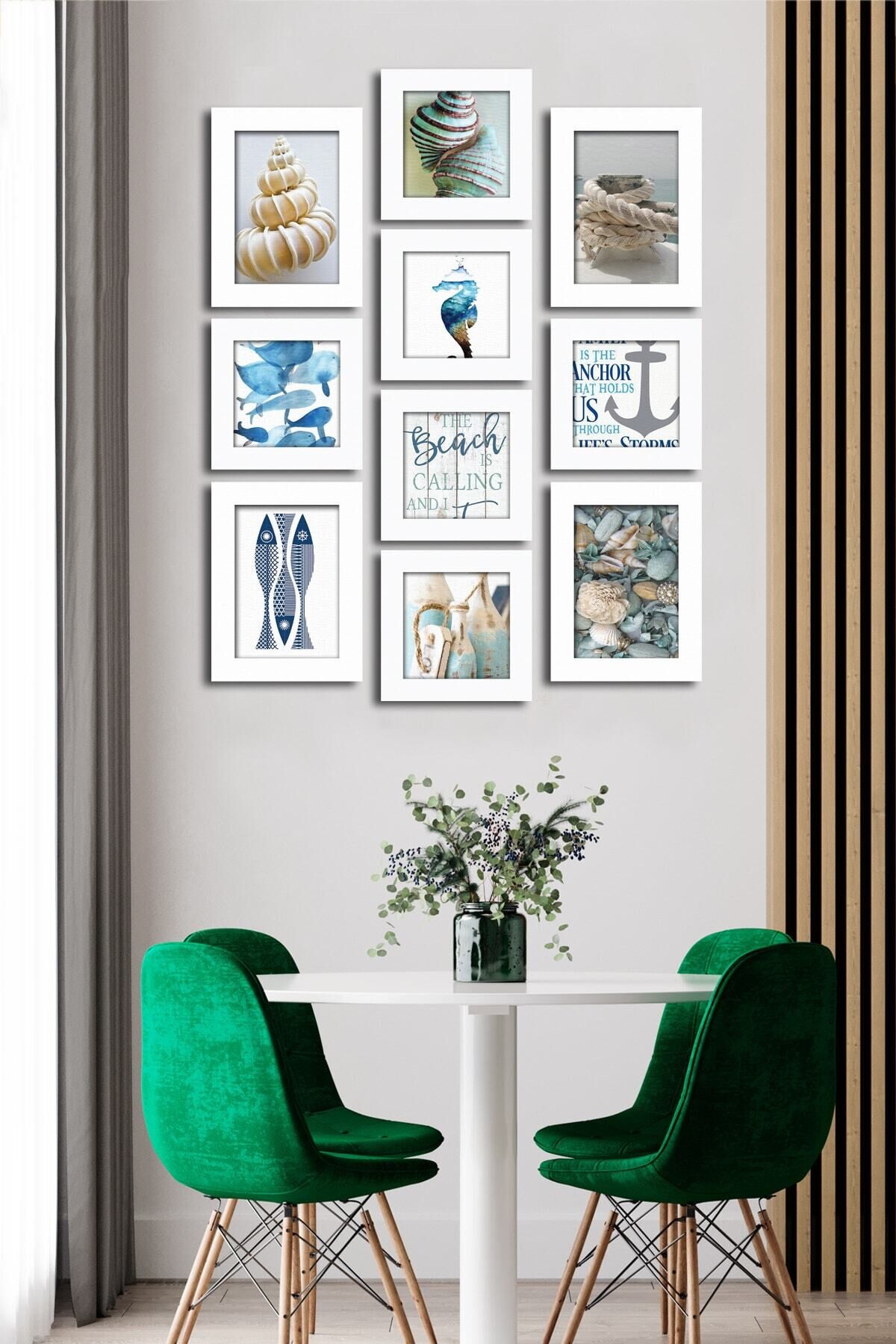 10 Parçalı Çerçeve Görünümlü Mdf Tablo Seti Flm156