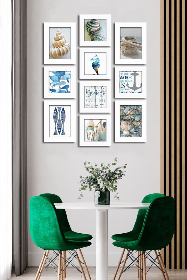 10 Parçalı Çerçeve Görünümlü Mdf Tablo Seti Flm156