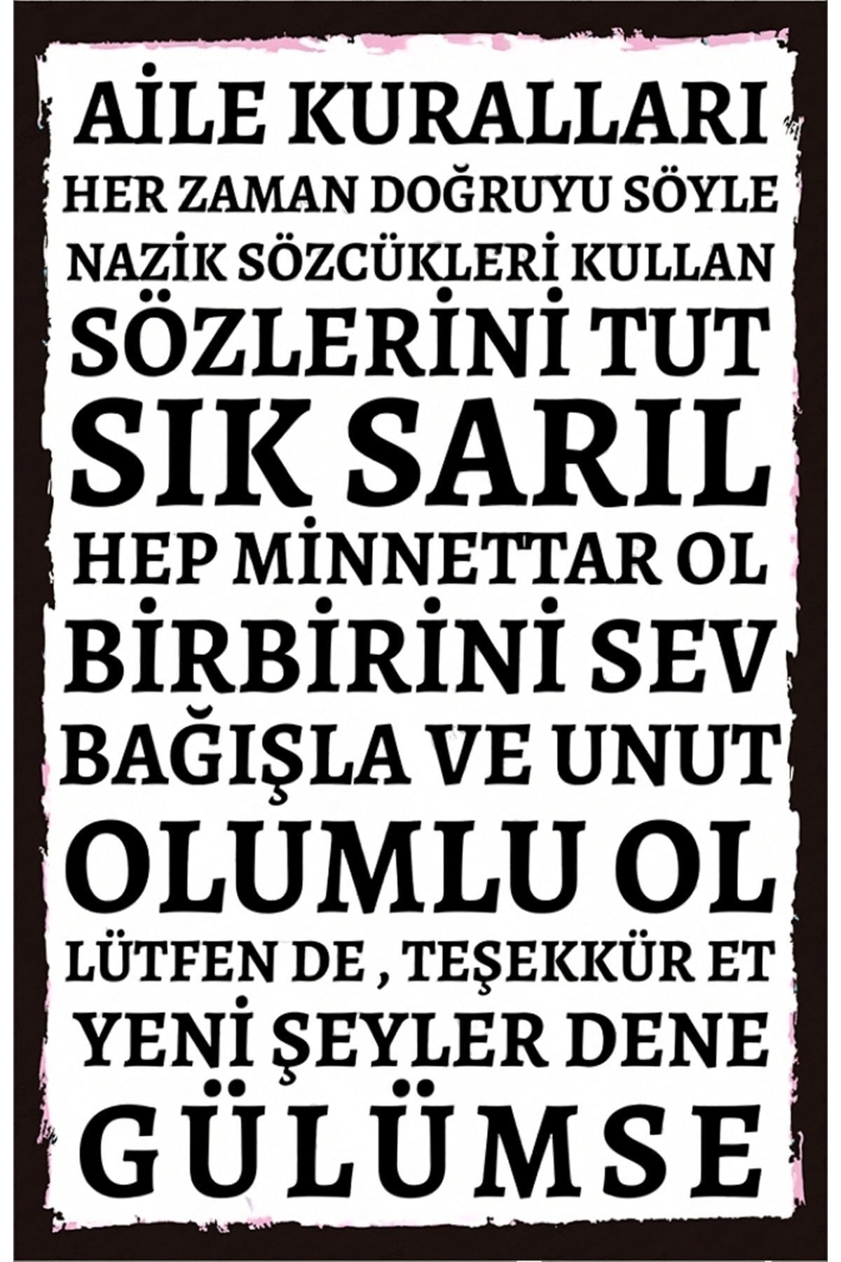 Duvar Yazısı Temalı Yazılı Ahşap Poster