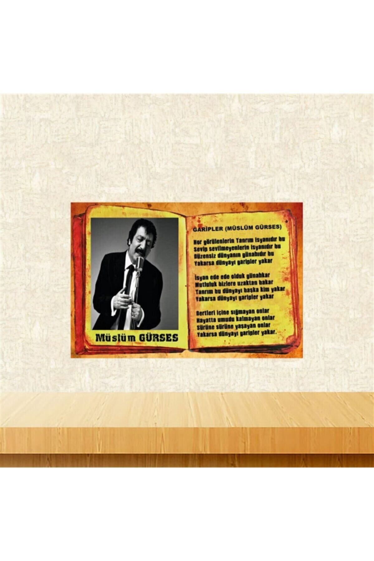 Müslüm Gürses Garipler 20x30 cm Retro Ahşap Poster