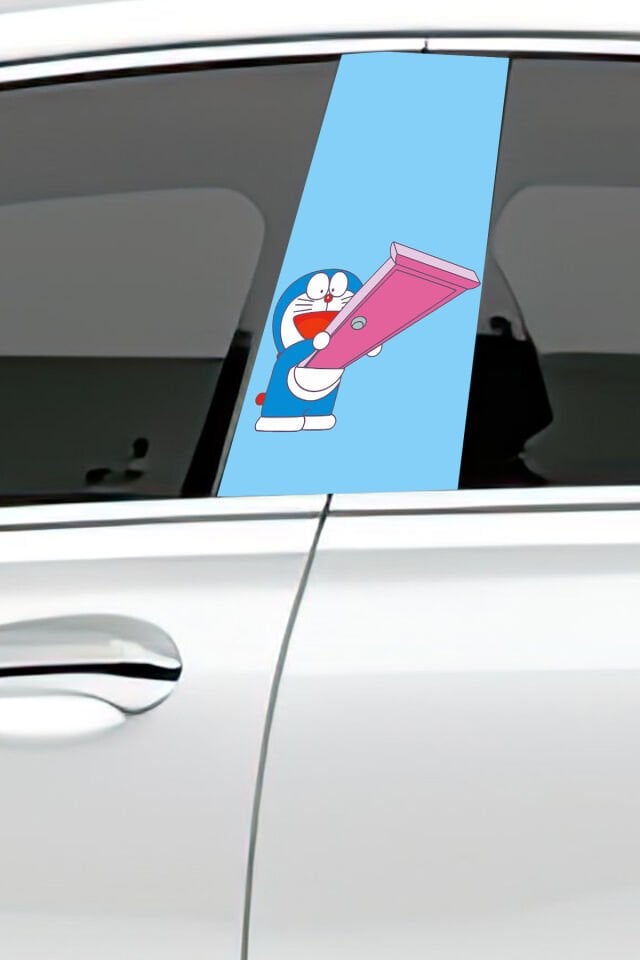 Araç Kapı Direk Kaplama Folyosu Desenli (Sağ Sol Takım) (2 Adet) - 22x50 Cm