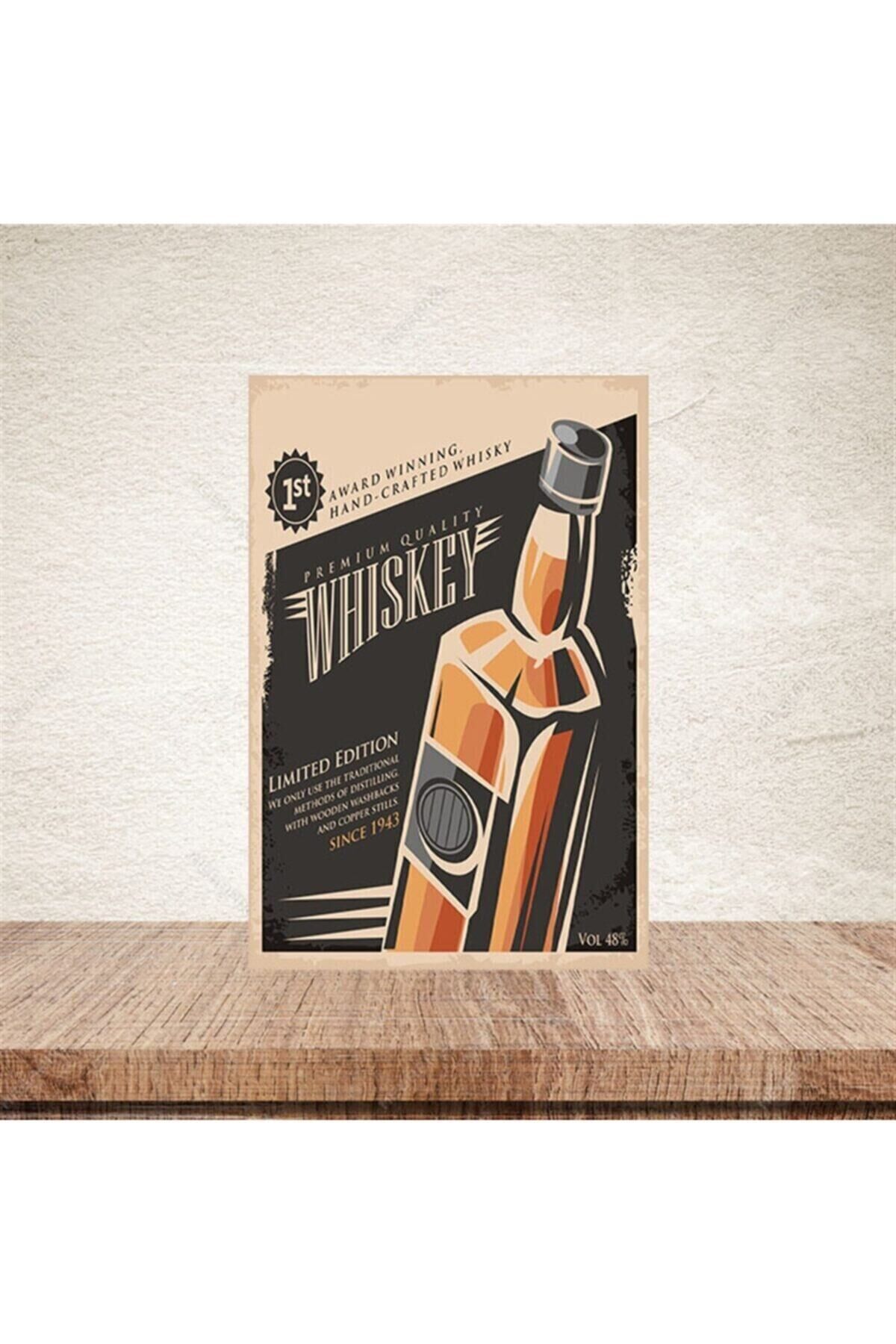 Whiskey 20x30cm Retro Ahşap Poster