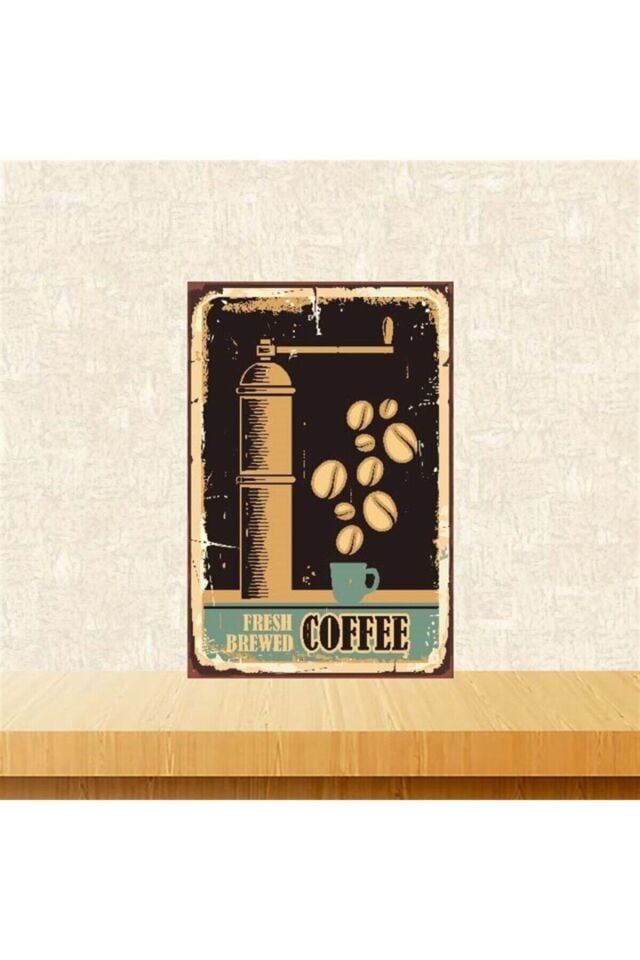 Coffee 20-30 Cm Retro Ahşap Poster Tkfx4032
