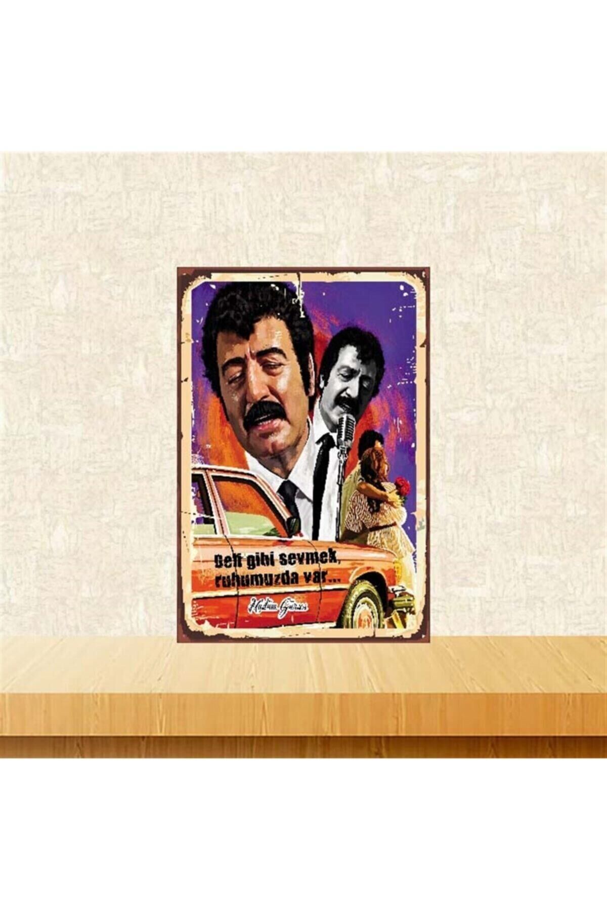 Müslüm Gürses Deli Gibi Sevmek 20-30 Cm Retro Ahşap Poster