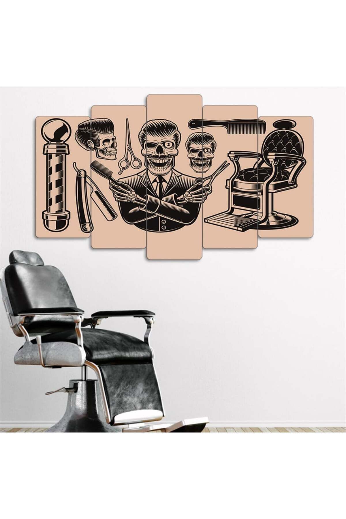 Berber ,barber Shop 5 Parçalı Tablo