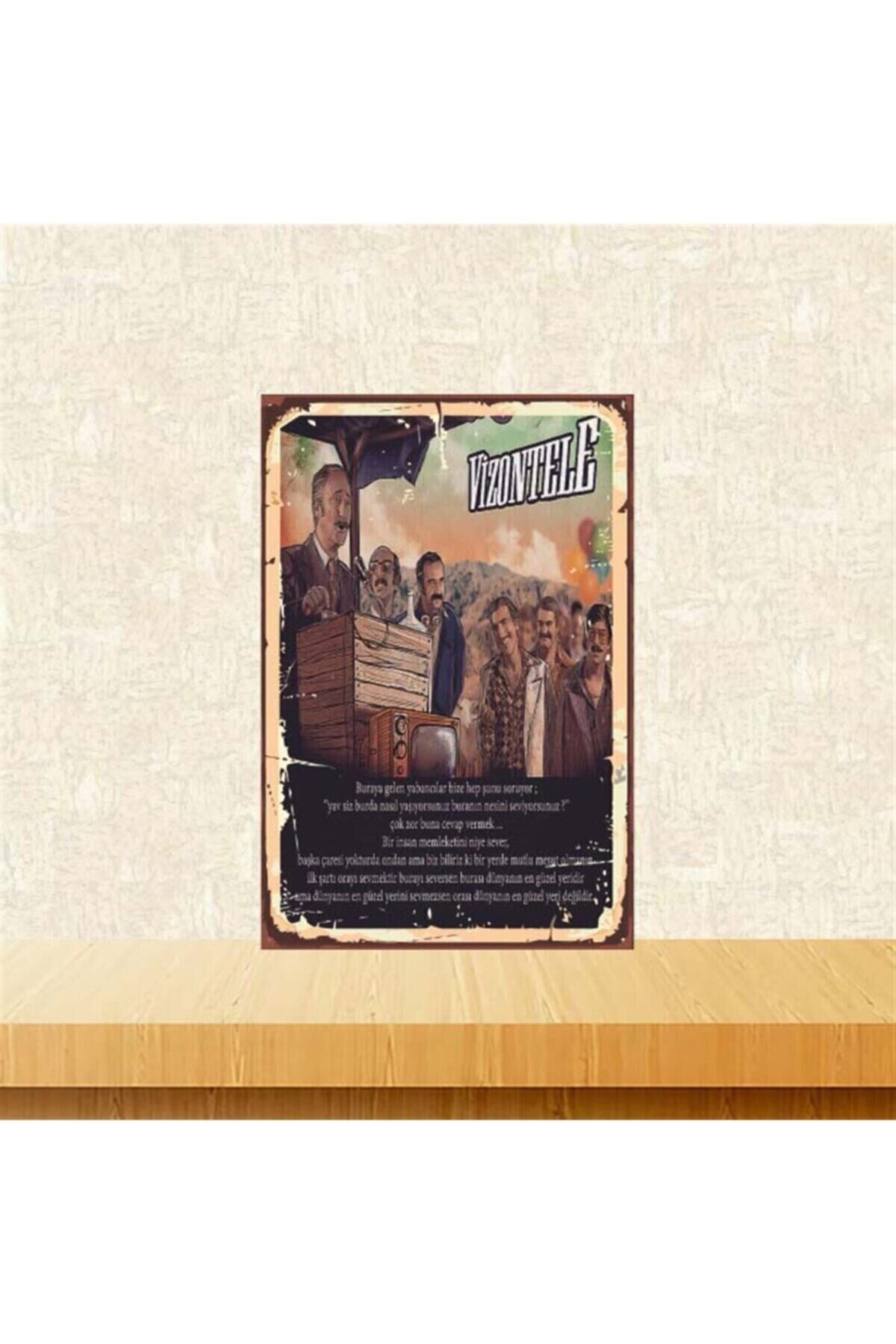 Vizontele Tasarımlı 20-30 Cm Retro Ahşap Poster